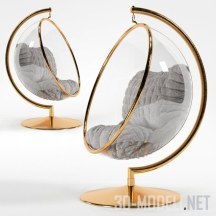 Подвесное кресло, стекло и золото