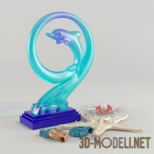 3d-модель Современная статуэтка в виде дельфина