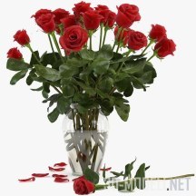 Реалистичный букет красных роз