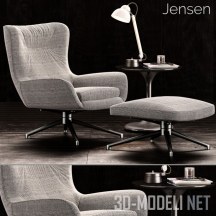 3d-модель Кресло с пуфом Minotti Jensen