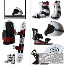 3d-модель Набор экипировки для сноубординга