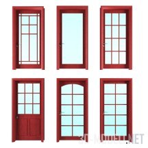 Шесть дверей со стеклом