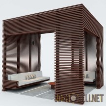 3d-модель Современная пергола с мебелью