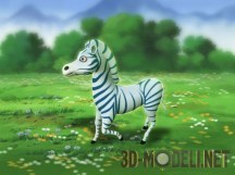 3d-модель Зебра из мультфильма