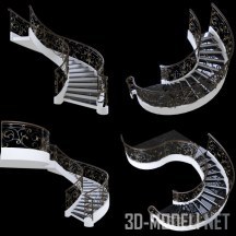 3d-модель Лестница и балкон в стиле барокко
