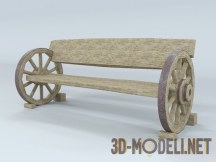 3d-модель Старая скамейка на колесах