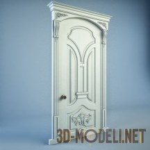 3d-модель Классическая дверь белого цвета