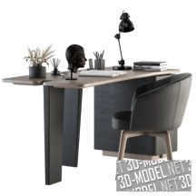 3d-модель Письменный стол Jacob от Minotti и кресло