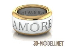 3d-модель Обручальное кольцо из золота и белой керамики