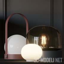 3d-модель Настольные лампы Carrie, Stone от Menu и Mini Glo Ball T от FLOS