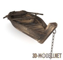 3d-модель Старая деревянная лодка