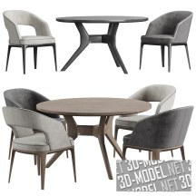 3d-модель Набор мебели - стол ROLF BENZ 965 и стулья Pace Loom от Konyshev