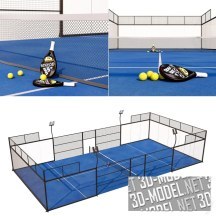3d-модель Площадка и оборудование для падел-тенниса
