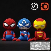 3d-модель Игрушки-супергерои Marvel