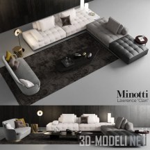3d-модель Диван Lawrence Clan и столы Minotti