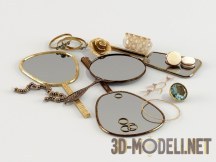 3d-модель Набор ретро-зеркал с декором