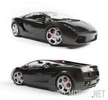 3d-модель Lamborghini Gallardo черного цвета