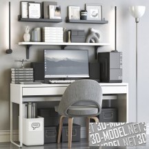 3d-модель Рабочее место от IKEA со столом MICKE