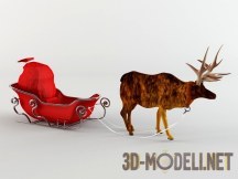 3d-модель Олень с санями