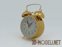 3d-модель Золотистый будильник