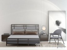 3d-модель Набор мебели для современной спальной комнаты