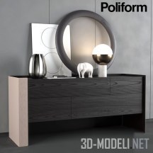 3d-модель Комод Poliform Chloe night и лампа