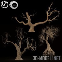 3d-модель Три сухих дерева