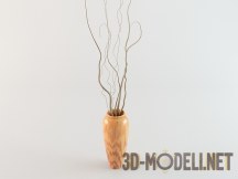 3d-модель Высокая ваза с сухостоем