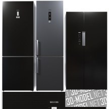 3d-модель Три холодильника от Siemens