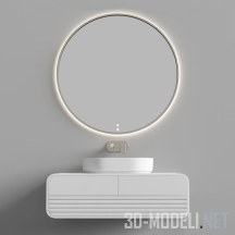 3d-модель Тумба с зеркалом и раковина Ceramica Cielo Shui Comfort oval
