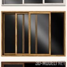 3d-модель Деревянные развижные двери