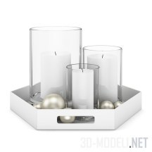3d-модель Белые свечи и шары
