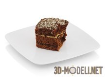 3d-модель Половинка шоколадного пирожного