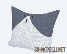 3d-модель Двухцветная подушка в форме кота