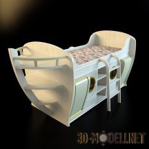 3d-модель Деревянная кровать «del Capitano» от Caroti