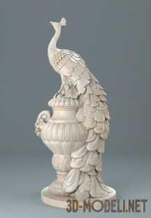3d-модель Скульптура для экстерьера «Пьющий павлин»