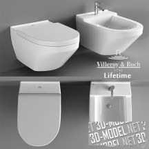 3d-модель Унитаз и биде Lifetime от Villeroy & Boch