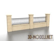 3d-модель Классический забор с решеткой