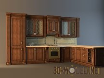 3d-модель Кухня из дерева, классическая