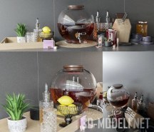 Набор предметов с лимонами и чаем