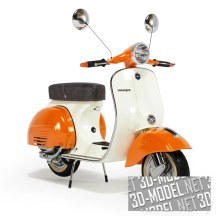 3d-модель Мотороллер Vespa (белый с оранжевым)