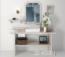 3d-модель Сет с лилиями для ванной комнаты