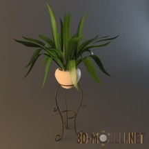 3d-модель Растение на кованной подставке
