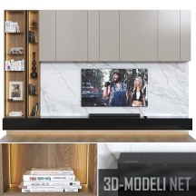 3d-модель TV-стенка с техникой Samsung