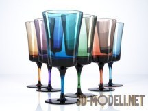 3d-модель Декоративные фужеры из цветного стекла