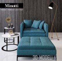 3d-модель Кресло Andersen Lovechair от Minotti
