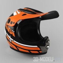 Черно-оранжевый гоночный шлем