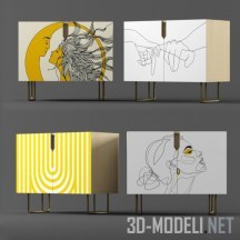 3d-модель Набор комодов Yellow art society6