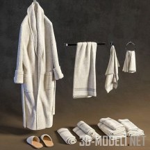 Халат, тапочки и полотенца