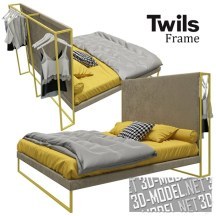 3d-модель Кровать Frame от Twils с компактной гардеробной